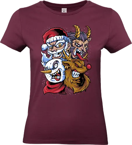 selfie with santa - ugly christmas, christmas, xmas, villain, christmas party, logo, krampus, winter, snow, santa, vintage, classic, retro - Standard T-Shirt (Women)