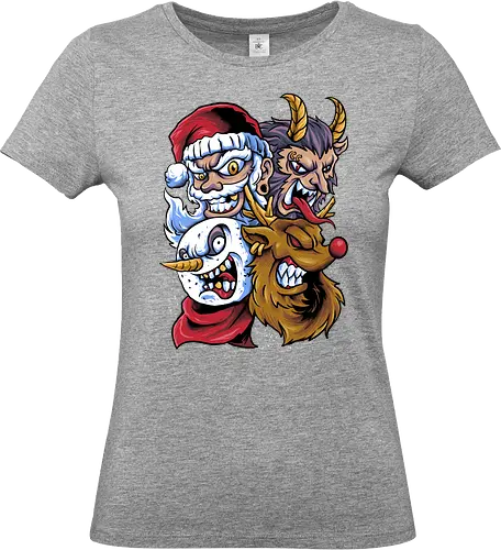 selfie with santa - ugly christmas, christmas, xmas, villain, christmas party, logo, krampus, winter, snow, santa, vintage, classic, retro - Standard T-Shirt (Women)