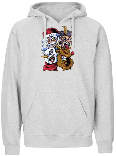 selfie with santa - ugly christmas, christmas, xmas, villain, christmas party, logo, krampus, winter, snow, santa, vintage, classic, retro - Fairtrade Hoodie