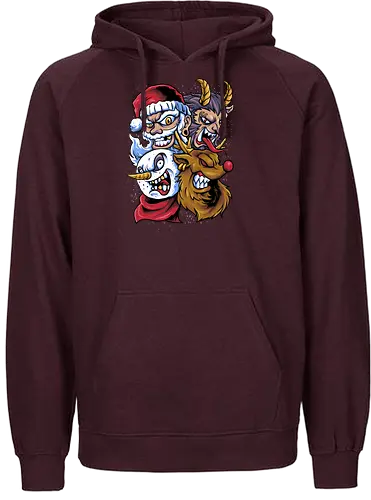 selfie with santa - ugly christmas, christmas, xmas, villain, christmas party, logo, krampus, winter, snow, santa, vintage, classic, retro - Fairtrade Hoodie