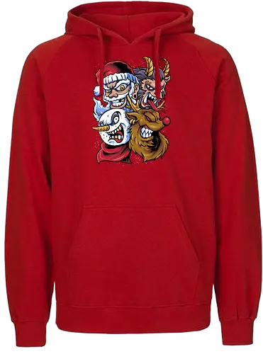 selfie with santa - ugly christmas, christmas, xmas, villain, christmas party, logo, krampus, winter, snow, santa, vintage, classic, retro - Fairtrade Hoodie