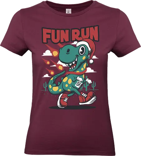 fun run  - xmas, christmas, santaclaus, cool, holiday, rich, holy, beautiful, dino, fun run, running, sport - Standard T-Shirt (Women)