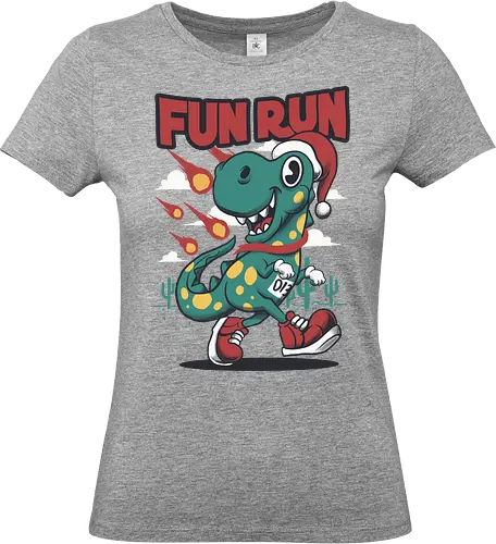 fun run  - xmas, christmas, santaclaus, cool, holiday, rich, holy, beautiful, dino, fun run, running, sport - Standard T-Shirt (Women)