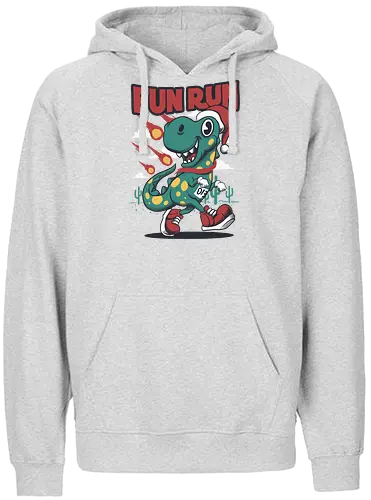 fun run  - xmas, christmas, santaclaus, cool, holiday, rich, holy, beautiful, dino, fun run, running, sport - Fairtrade Hoodie