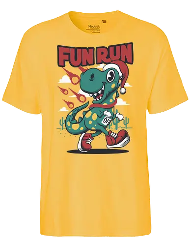fun run  - xmas, christmas, santaclaus, cool, holiday, rich, holy, beautiful, dino, fun run, running, sport - Fairtrade T-Shirt