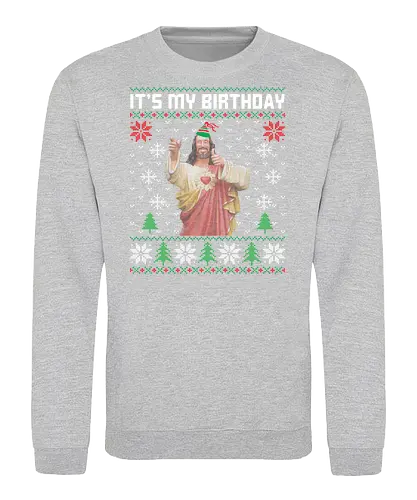 It's My Birthday - christmas, holiday, celebration, jesus, festive, snowflakes, trees, pattern, hat, birthday - Sweatshirt