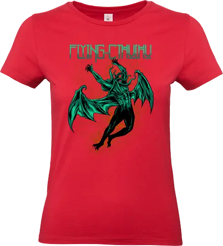 flying cthulhu  - horror, halloween, cool, cute, fun, Pen and Paper, game, plant, cartoon, monster, cthulhu - Standard T-Shirt (Women)