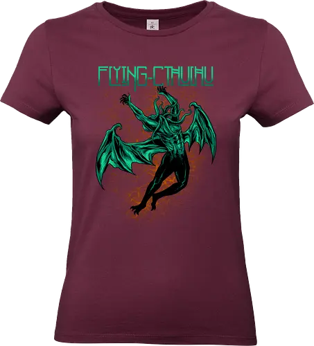 flying cthulhu  - horror, halloween, cool, cute, fun, Pen and Paper, game, plant, cartoon, monster, cthulhu - Standard T-Shirt (Women)