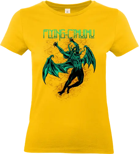flying cthulhu  - horror, halloween, cool, cute, fun, Pen and Paper, game, plant, cartoon, monster, cthulhu - Standard T-Shirt (Women)