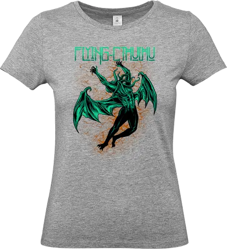 flying cthulhu  - horror, halloween, cool, cute, fun, Pen and Paper, game, plant, cartoon, monster, cthulhu - Standard T-Shirt (Women)
