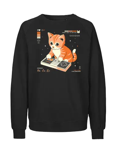 Nine Lives - cats, cat, cute, games, gamer, game, vide game, kitty - Fairtrade Sweatshirt