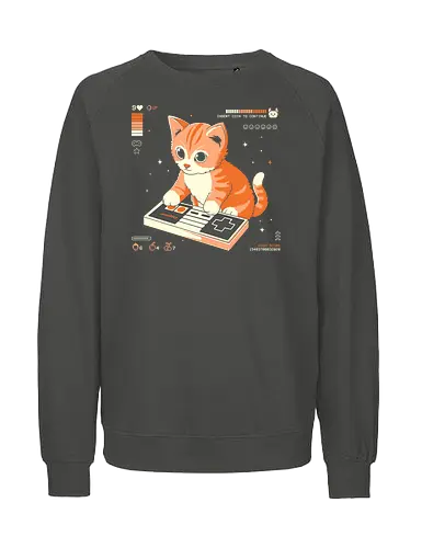 Nine Lives - cats, cat, cute, games, gamer, game, vide game, kitty - Fairtrade Sweatshirt