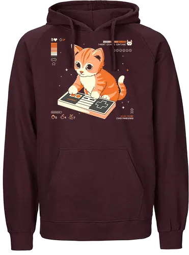 Nine Lives - cats, cat, cute, games, gamer, game, vide game, kitty - Fairtrade Hoodie
