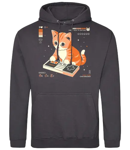 Nine Lives - cats, cat, cute, games, gamer, game, vide game, kitty - Standard Hoodie