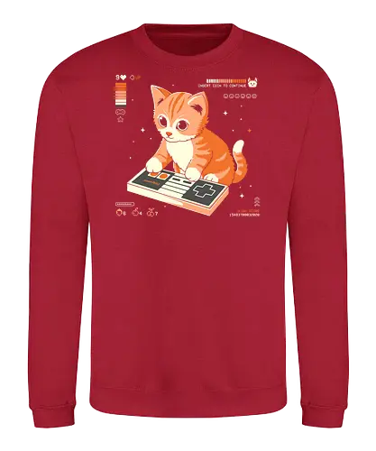 Nine Lives - cats, cat, cute, games, gamer, game, vide game, kitty - Sweatshirt