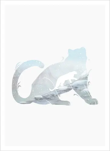 Schneeleopard Silhouette