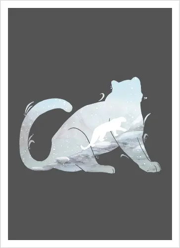 Schneeleopard Silhouette