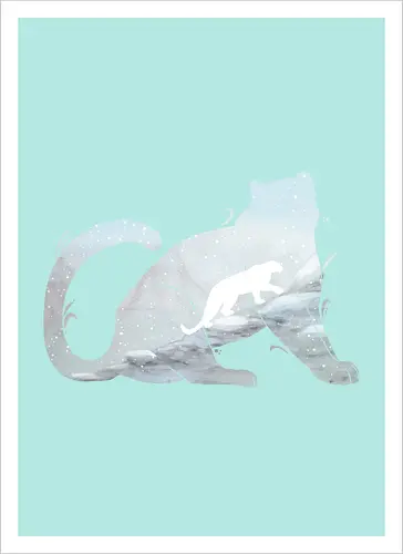 Schneeleopard Silhouette