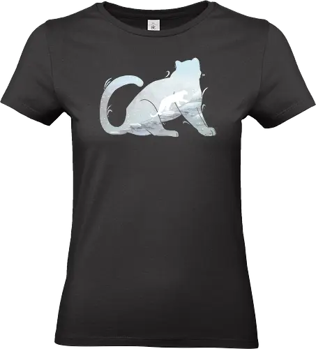 Schneeleopard Silhouette - schneeleopard, schnee, berge, silhouette - Standard T-Shirt (Women)