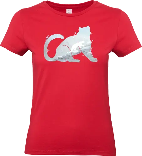 Schneeleopard Silhouette - schneeleopard, schnee, berge, silhouette - Standard T-Shirt (Women)