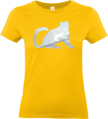 Schneeleopard Silhouette - schneeleopard, schnee, berge, silhouette - Standard T-Shirt (Women)