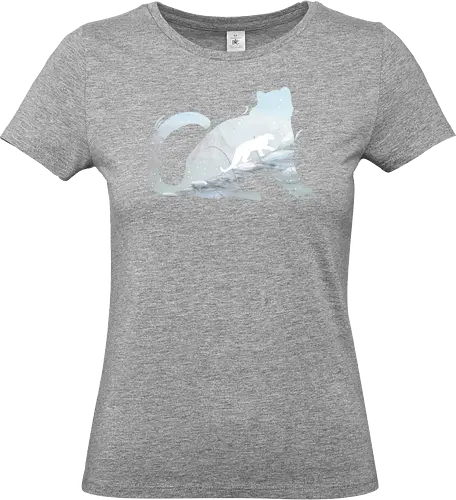 Schneeleopard Silhouette - schneeleopard, schnee, berge, silhouette - Standard T-Shirt (Women)