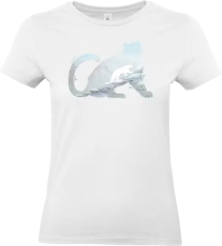 Schneeleopard Silhouette - schneeleopard, schnee, berge, silhouette - Standard T-Shirt (Women)