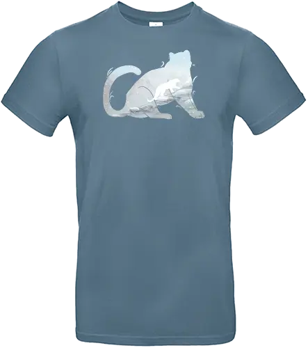 Schneeleopard Silhouette - schneeleopard, schnee, berge, silhouette - Standard T-Shirt