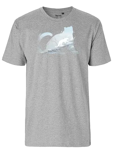Schneeleopard Silhouette - schneeleopard, schnee, berge, silhouette - Fairtrade T-Shirt