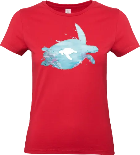 Meeresschildkröte Silhouette - Meeresschildkröte, Silhouette, korallen, riff - Standard T-Shirt (Women)