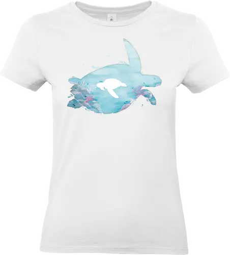 Meeresschildkröte Silhouette - Meeresschildkröte, Silhouette, korallen, riff - Standard T-Shirt (Women)