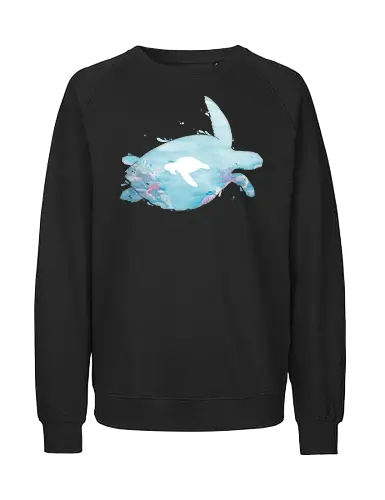 Meeresschildkröte Silhouette - Meeresschildkröte, Silhouette, korallen, riff - Fairtrade Sweatshirt
