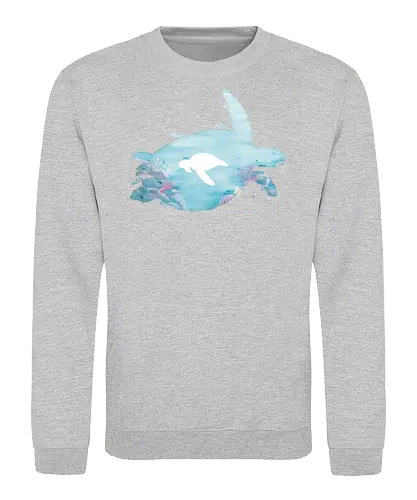 Meeresschildkröte Silhouette - Meeresschildkröte, Silhouette, korallen, riff - Sweatshirt