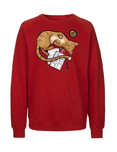 Pen and Paper Katze, Rot - rpg, cat, katze, Pen and Paper - Fairtrade Sweatshirt