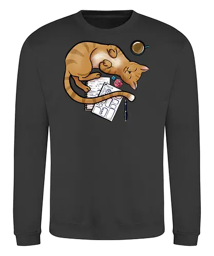 Pen and Paper Katze, Rot - rpg, cat, katze, Pen and Paper - Sweatshirt