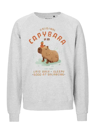 Original Capybara - capybara, cute, yuzu, orange, onsen - Fairtrade Sweatshirt