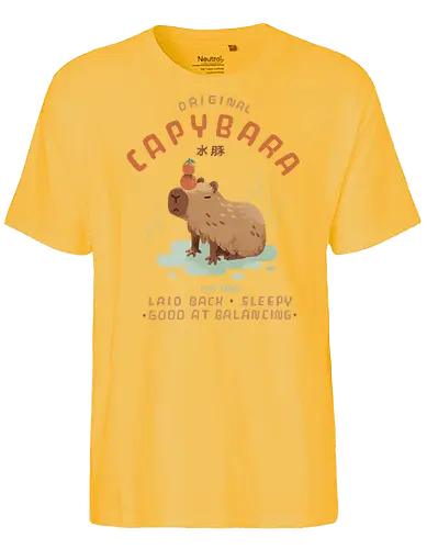 Original Capybara - capybara, cute, yuzu, orange, onsen - Fairtrade T-Shirt