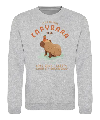 Original Capybara - capybara, cute, yuzu, orange, onsen - Sweatshirt