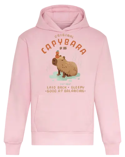 Original Capybara - capybara, cute, yuzu, orange, onsen - Heavyweight Hoodie