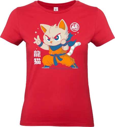 Dragon Cat - cats, cat, cute, Dragon, goku, anime, manga - Standard T-Shirt (Women)