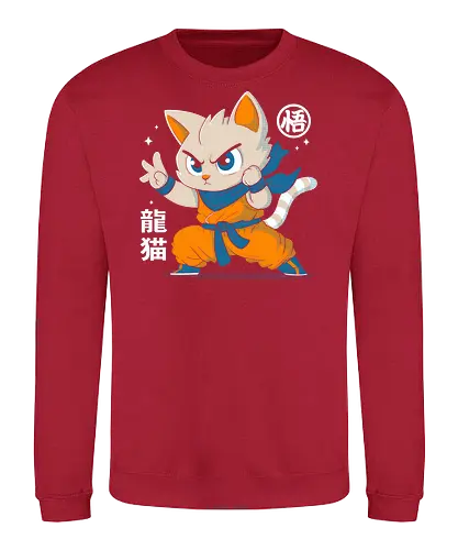 Dragon Cat - cats, cat, cute, Dragon, goku, anime, manga - Sweatshirt