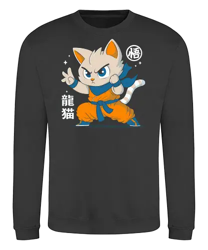 Dragon Cat - cats, cat, cute, Dragon, goku, anime, manga - Sweatshirt