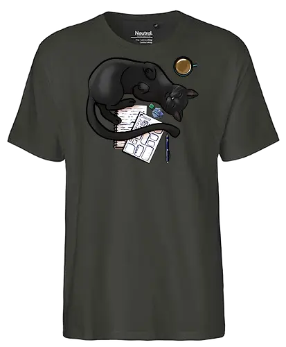 Pen n Paper Katze, Schwarz - rpg, katze, cat, Pen and Paper, pnp - Fairtrade T-Shirt