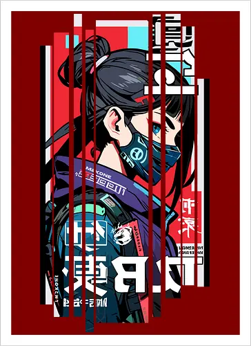 Cyborg Japan rot blau