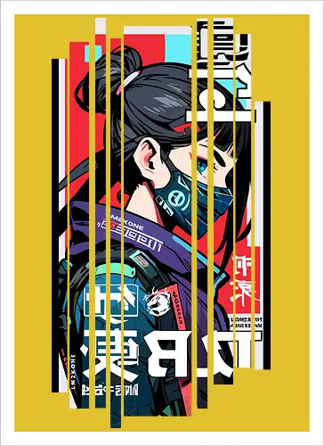 Cyborg Japan rot blau