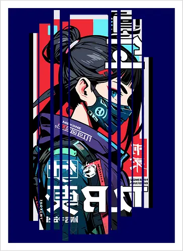 Cyborg Japan rot blau