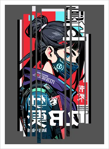 Cyborg Japan rot blau