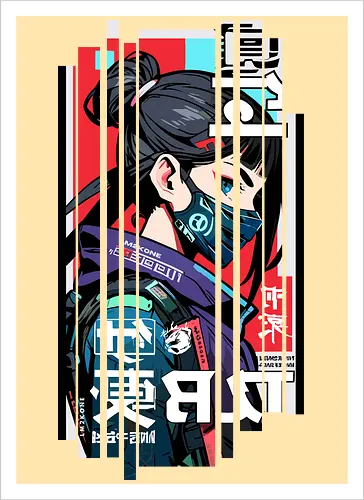 Cyborg Japan rot blau