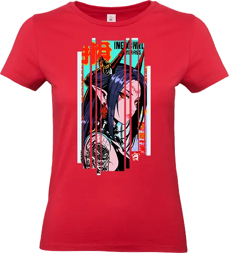 Cyborg Oni Gaming - oni, Japan, Mädchen, indisch, lm2kone, cool, neueste, Popart, Pop Art, japanisch, amerikanisch, indisch, futuristisch, Kanji, Frau, ästhetisch, Sonnenuntergang, großartig, gaming - Standard T-Shirt (Women)
