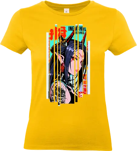 Cyborg Oni Gaming - oni, Japan, Mädchen, indisch, lm2kone, cool, neueste, Popart, Pop Art, japanisch, amerikanisch, indisch, futuristisch, Kanji, Frau, ästhetisch, Sonnenuntergang, großartig, gaming - Standard T-Shirt (Women)